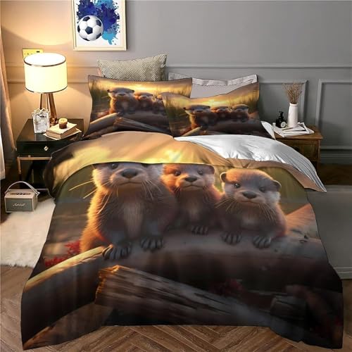 Housse de couette loutre pour une chambre cocooning et chaleureuse