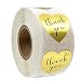 Duyuen 500 pezzi Thank You Adesivi Kraft,1 Inch Adesivi Adesivi con Etichette A Cuore,per Busta Fai Da Te Cottura Decorazione Della Festa Nuziale Sacchetto di Tenuta Mazzi di Fiori Regalo