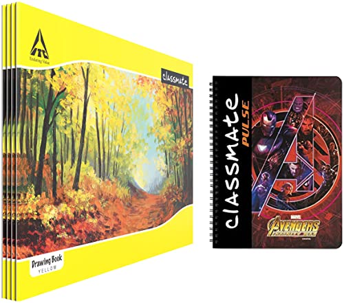 Image of Classmate Drawing Book - Unruled & Pulse Spiral Notebook, Unruled, 200 Pages