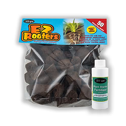 EZ-gro Plugs Compatible with Rapid Rooter 50 Count with Fertilizer | These Compatible Rapid Rooter Starter Plugs are Perfect Seed Starter Pods to use for a Seed Starter and Root Starter for Cuttings