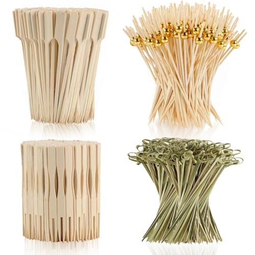 400 Cocktail Picks Bamboo Skewers for Appetizers,Fancy Toothpicks for Appetizers