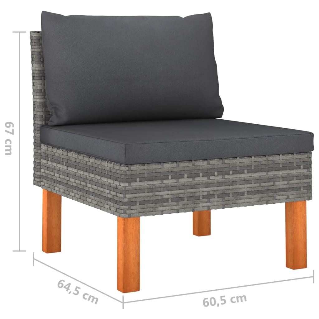 vidaXL Divano da Giardino a 4 Posti con Cuscini Grigio in Polyrattan
