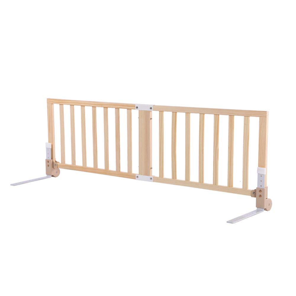 ZBBGTJK Wood Extra Tall Bed Guardrail Solid Wood Folding Fence Bedside Shatter-resistant Baffle Bed Railing (Size : 1.5m)