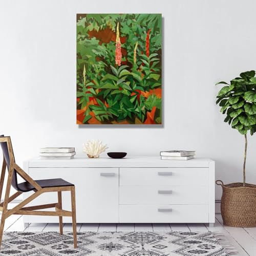 Tableau Fox Gloves Macke pour transformer une deco murale de salon minimaliste