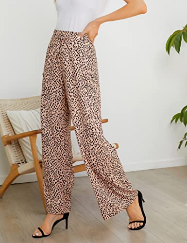 Kojooin Women's Wide Leg Pants Casual Palazzo Summer Flowy Pants Elastic High Waist Lounge Drawstring Long Trousers For Women Black Spots Xl #TOP4