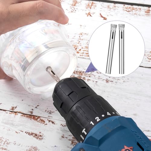 OIIKI 5 Pack Diamond Drill Bit Set, 6mm (1/4inch) Diamond Hole Saw Kit for Glass, Ceramics, Porcelain, Ceramic Tile, Marble - Thumbnail 5