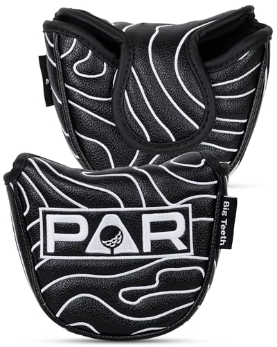 Big Teeth Golf Mallet Putter Cover Pure Black Heel Shafted