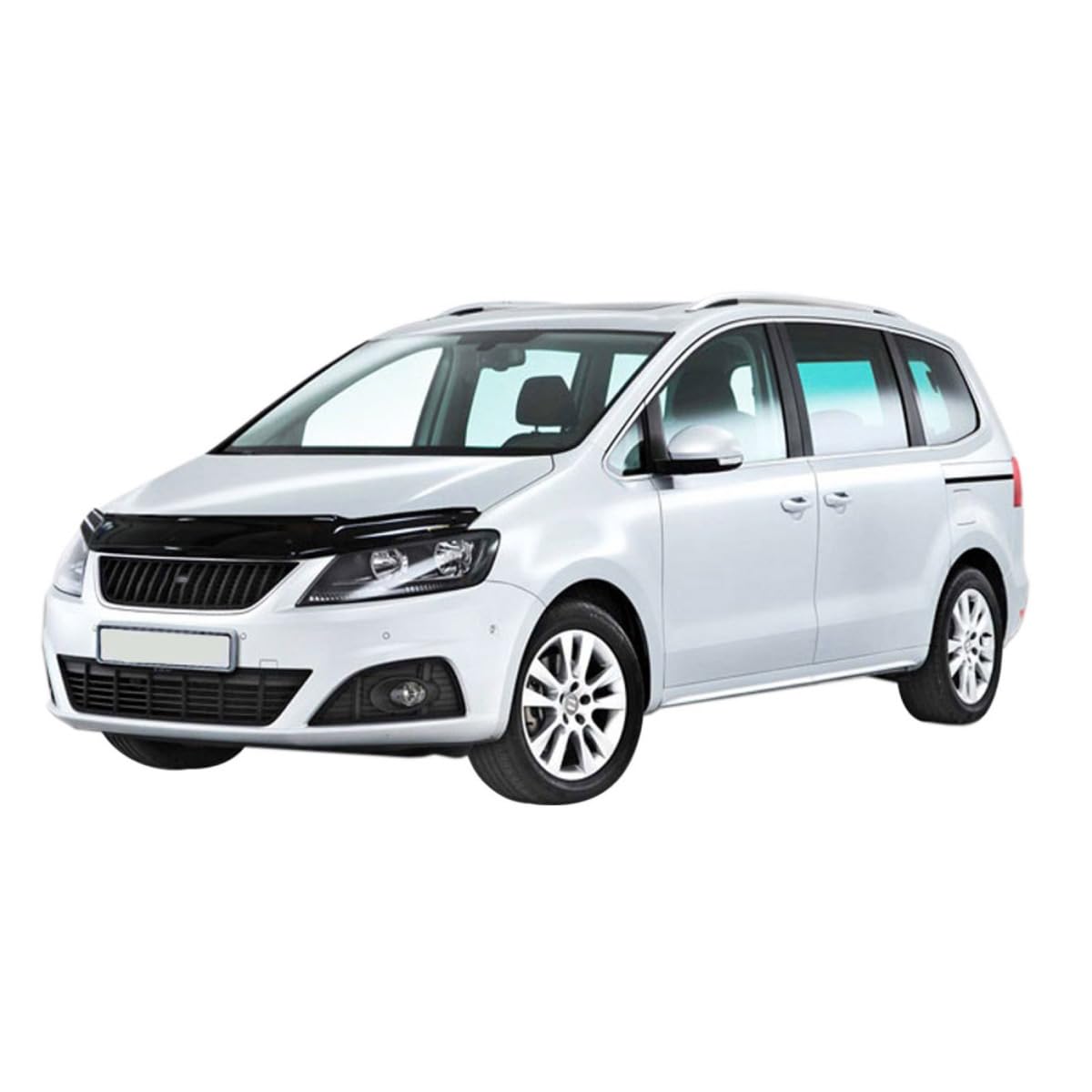 SCOUTT Motorhaubenschutz passend für Seat Alhambra ab 2010, Windabweiser Insektenschutz Steinschlagschutz Passform Schwarz