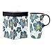 Topadorn 17oz Ceramic Travel Coffee Mug with Handle & Lid for Family & Friend, Microwave & Dishwasher Safe, Large Coffee Mug for Men Women Office Work, Flowers
