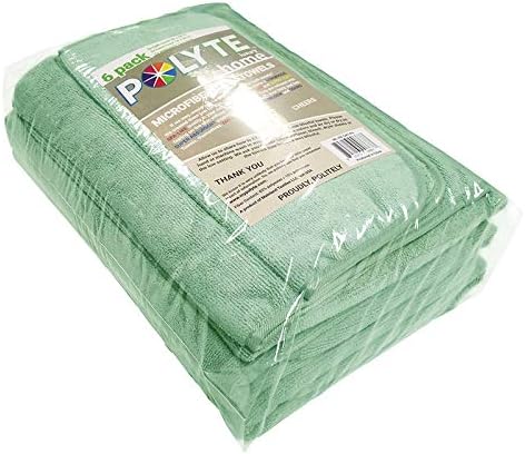 POLYTE Oversize, 60 x 30 in., Quick Dry Lint Free Microfiber Bath Towel Set, 6 Piece (Green) - Image 7