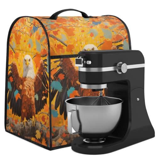 Coffee Maker Cover Bald Eagle Autumn Kitchen Appliance Covers Small Appliance Covers Blender Cover Juicer Cover Dust Covers for Kitchen Appliances with Top Handle and Pockets,Washable,C649