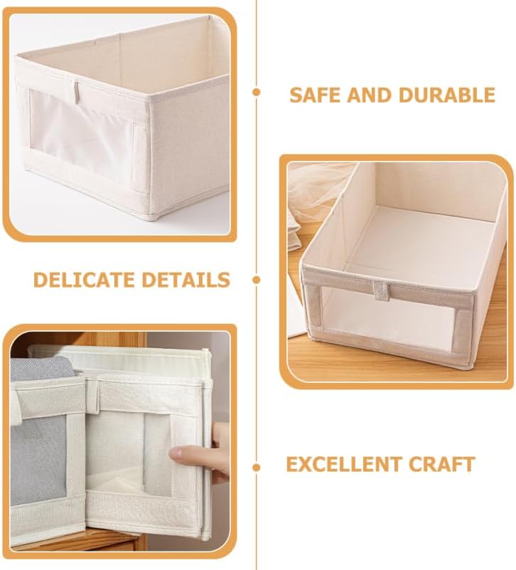 SOLUSTRE Clothes Storage Organizer Foldable Storage Basket for Socks Small Items Cosmetics Laundry Closet Organizer and Bin 15.74 X 10.62 X 6.69 in 1 Pack