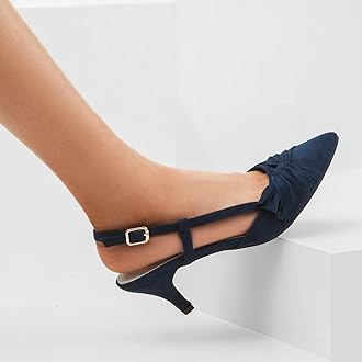 Greatonu Women Shoes Comfortable Kitten Heels Slingback Dress Pumps