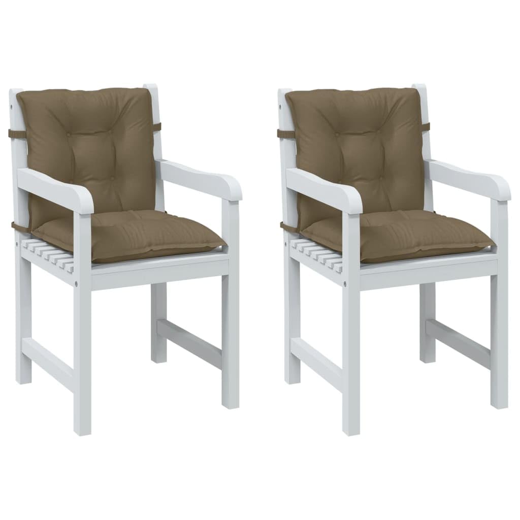 Coussins pour fauteuil dossier bas en tissu polyester taupe élégant