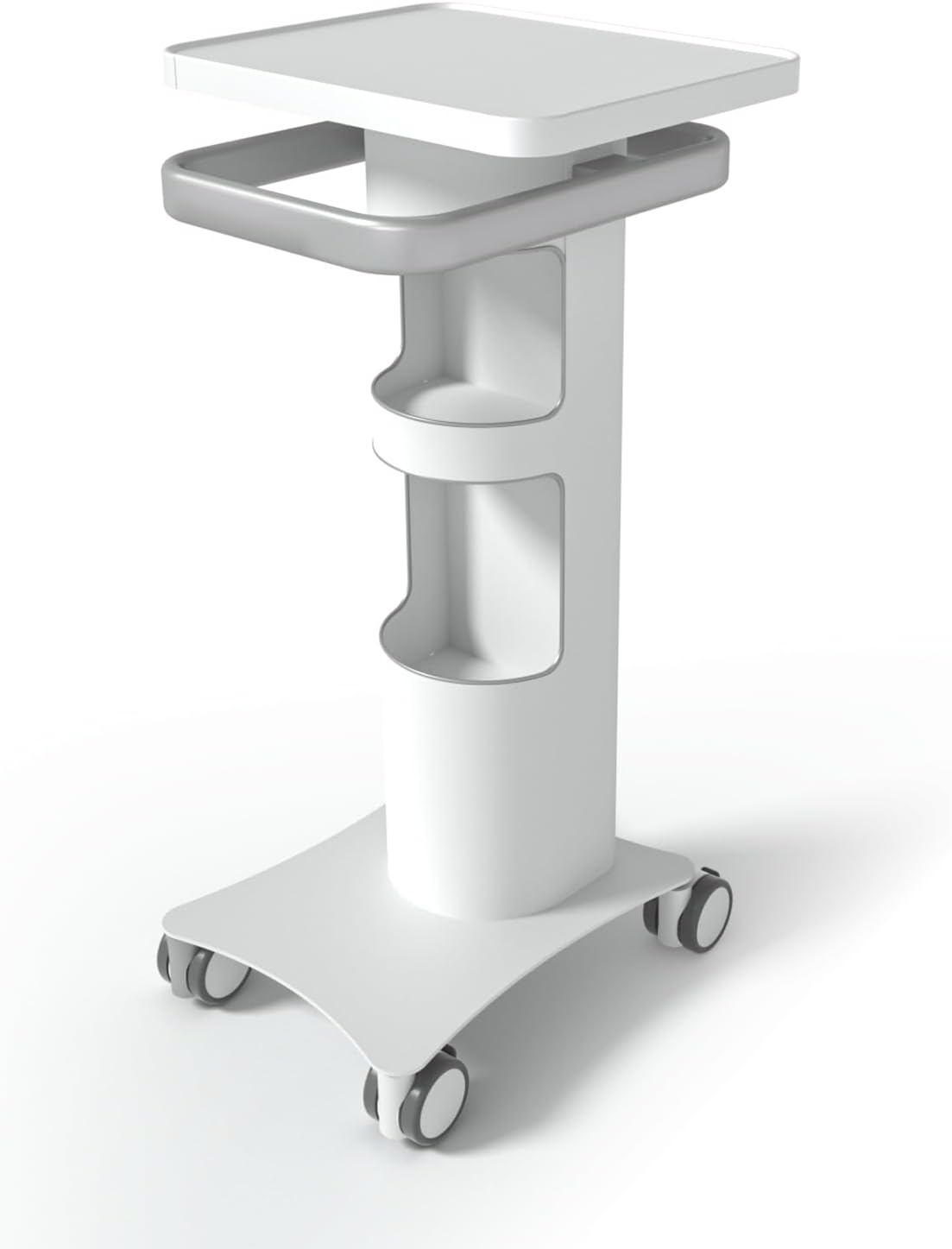 BEWISER Medical Trolley with Lockable Wheels-Ultrasound Imaging Scanner Vehicle Storage Cart,15.7 x 13 Inch Panel,Mobile Dental Cart for Clinics, Hospitals, Beauty Salon