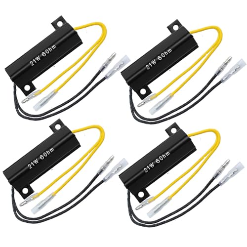 Gebildet 4 resistencias de carga LED de 12 V y 21 W y 6 ohmios para indicadores de señal de giro de motocicletas compatibles con Yamaha Suzuki todoterreno (Y-137)