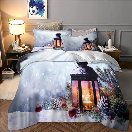 Housse de couette Noël microfibre 3D effet douceur premium King size - 6