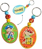 alles-meine.de GmbH 1 Stück _ Namensschild / Kofferanhänger / Schlüsselanhänger - Pirat - incl. Name - aus Holz - Namensanhänger - Kofferschild Adressanhänger - Geschenkanhän..