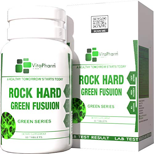 Rock Hard Green Fusion by VitaPharm Nutrition | Fast Acting Libido Enhancement Pills for Men | Increase Performance | Size & Duration. Natural Male Enhancing