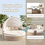 Polyrattan Sonneninsel mit Sonnendach