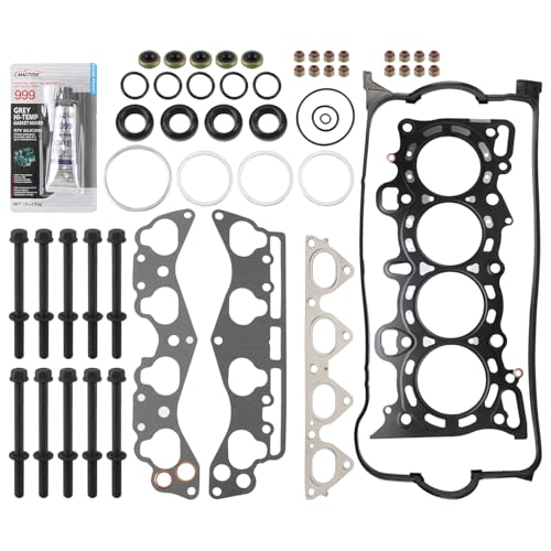 AUTOKAY Head Gasket Set Head Bolts for Honda Civic Del Sol