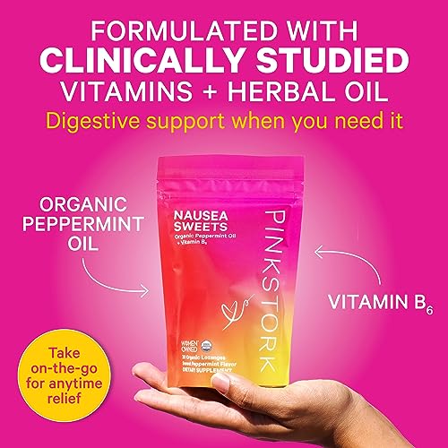 Pink Stork Organic Peppermint Sweets For Morning Sickness And Motion Sickness Support, Added Vitamin B6, 1St Trimester Pregnancy Must Haves - 30 Wrapped Peppermint Candies #TOP2
