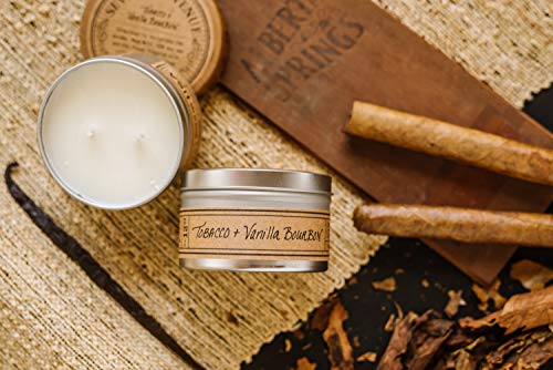 Seventh Avenue Apothecary Premium Scent 100% Soy Candle - Tobacco + Vanilla Bourbon - 5.7 oz net wt. Travel Tin Candle - Long Lasting 35+ Hour Burn Time - Travel and Gifting - Hand Poured in The USA