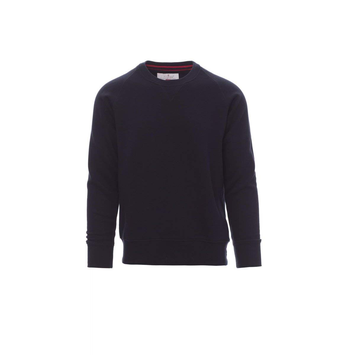 PAYPER Mistral+ Felpa Girocollo da Uomo a Manica Lunga Raglan Misto Cotone Polsini Vita in Costina Elasticizzata Bianco