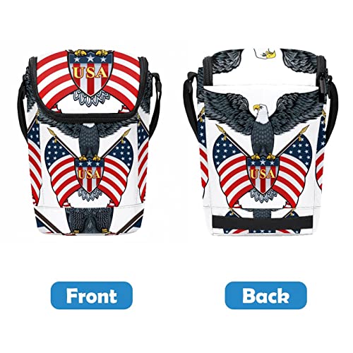 Bolsa de almuerzo con bandera de EE. UU. térmica e impermeable unisex 5