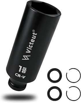 1/2" Drive 1-5/8" Extra Deep Impact Socket,6.3-Inch 160mm Long,6-Point, Heat Treated Cr-V Alloy Steel, One-Piece Forged, No Torque Loss