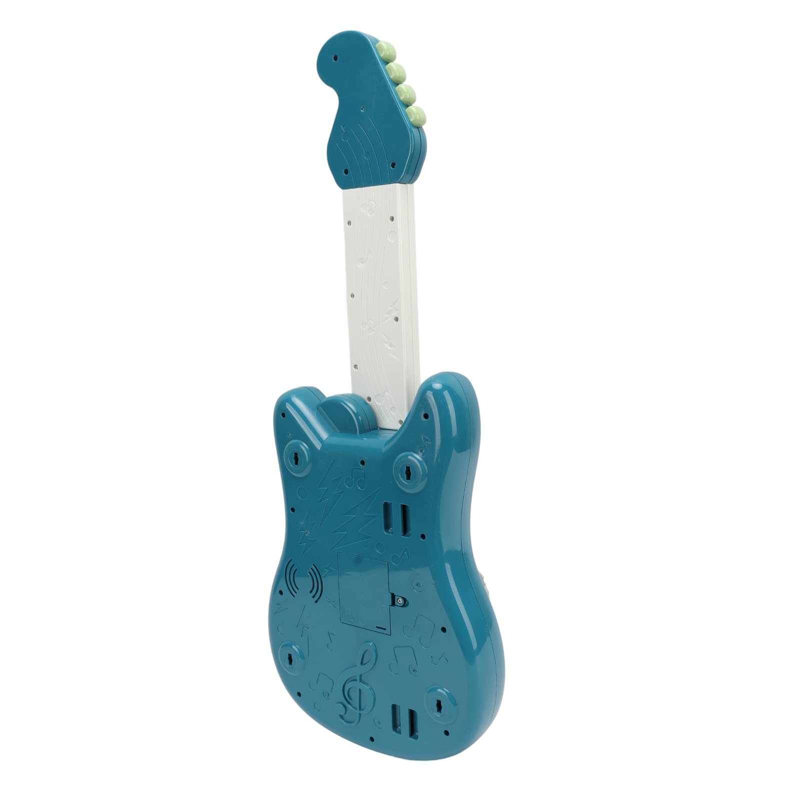 Alomejor Giocattolo per Chitarra Elettronica per Bambini, Giocattolo per Pieghevole con Motivo di Animali dei Cartoni Animati, Design Dai Colori Vivaci per L'illuminazione e la (BLUE)