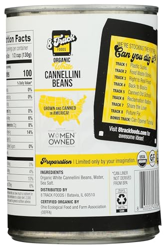 8 Track Foods Organic White Cannellini Beans, 15 Oz - Thumbnail 3