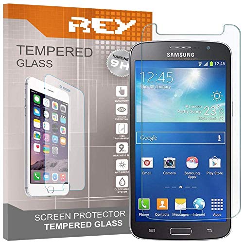 REY 3X Protector de Pantalla para Samsung Galaxy Grand Neo Plus, Cristal Vidrio Templado Premium