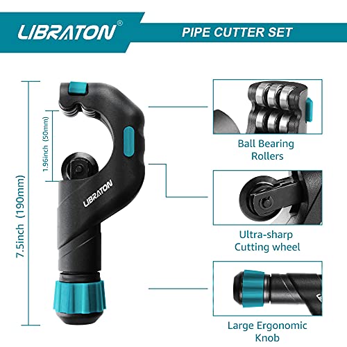 Libraton Pipe Cutter, Tubing Cutter 3/16" To 2" Outer Diameter, Copper Pipe Cutter, Tube Cutter With Deburring Tool, Copper Cutter, Pipe Cutter Tool For Copper, And Thin Stainless Steel Tube With 2Pcs #TOP3