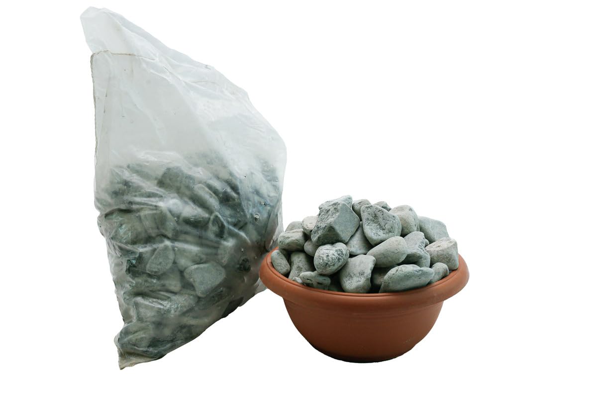 Spring Rose Souq Decorative Pebbles Natural Stones River Rocks White Natural Stones For Glassware, Outddor Garden Plants, Lawn Garden Plants Aquariums,Black & White Natural Stone 30X40Cm Cm