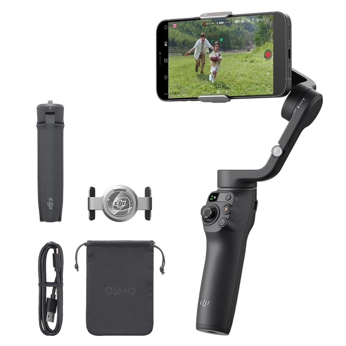 DJI Osmo Mobile 6, Estabilizador para Smartphones, Brazo Extensible | Estabilizador 3 ejes, portátil y plegable, para Android y iPhone con ShotGuides, vlogging, YouTube, TikTok, Gris Pizarra
