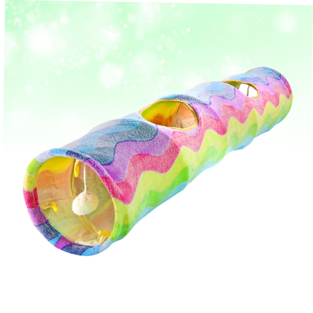 Tunnel per Gatti Pieghevole, Gioco Interattivo a Tubo | Carta Sonora, Stile Arcobaleno, per Gattini e Gatti, Design Creativo per Sessioni di Gioco