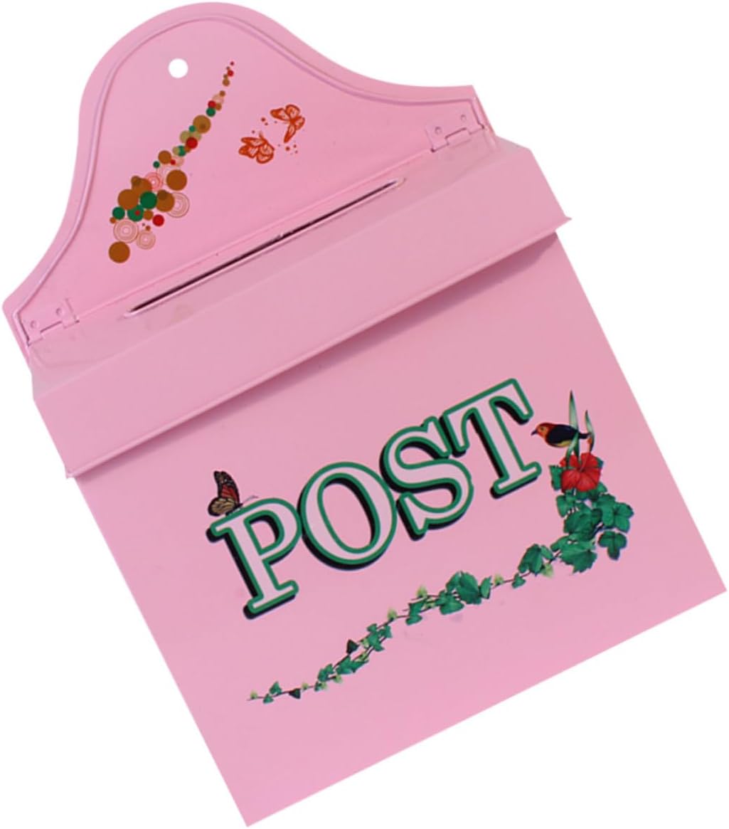 Rustic Wall Mount Mailbox Post Large Capacity Metal Mailbox for Outside Farmhouse Decor Weather-Resistant Vintage Style with Dual Function Top Slot and Hinged Lid for Letters and