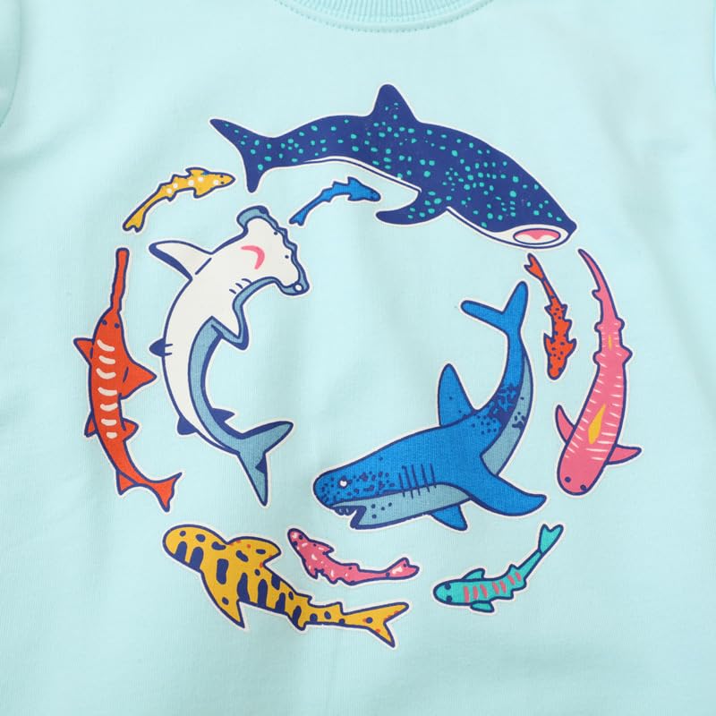 Toddler Boys Cute Luminous Shark Print Sweater Round Neck Long Sleeve Autumn Pullover Top2