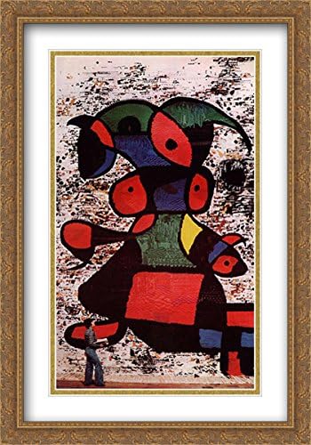 Donna (Wall) 2X Matted 28x40 Large Gold Ornate Framed Art Print by Miro, Joan