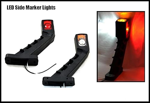Miniatura 9 de MASO Luz de marcador lateral 2X 12V LED Camión Codo Lateral Indicador de Luz Indicadora Lateral Lámpara Marcada Lateral Lámpara para Coche Camión