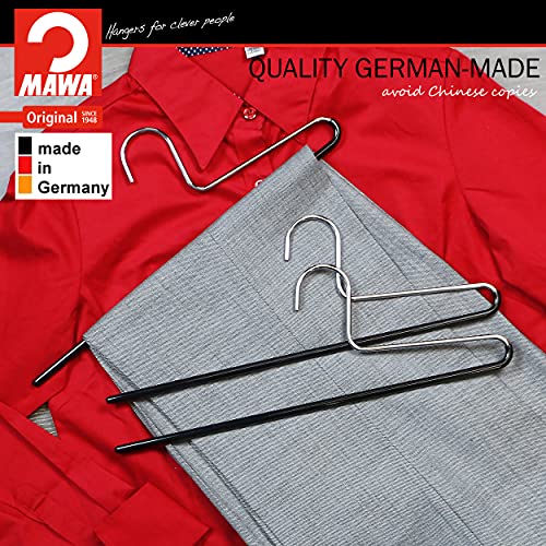 Mawa by Reston Lloyd Non-Slip Space Saving Clothes Hanger with Single Rod for Pants, Style KH/1, Set of 160, Black - Image 6