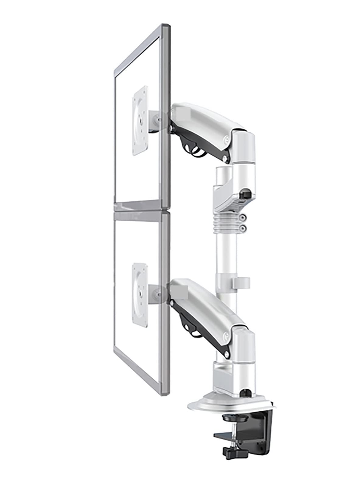 Aioneer Screen Stand, H180 22"-32" Double Monitor Desk Holder Arm Gas Spring Full Motion Lcd Tv Mount 2-12Kg Ergonomica Dual Arm Clamp Bracket-Silver-1
