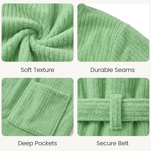 Image of PJGGZ Hooded Bathrobes for Women, Soft Long Towel Robes for Women - Quick Dry yet Warm
