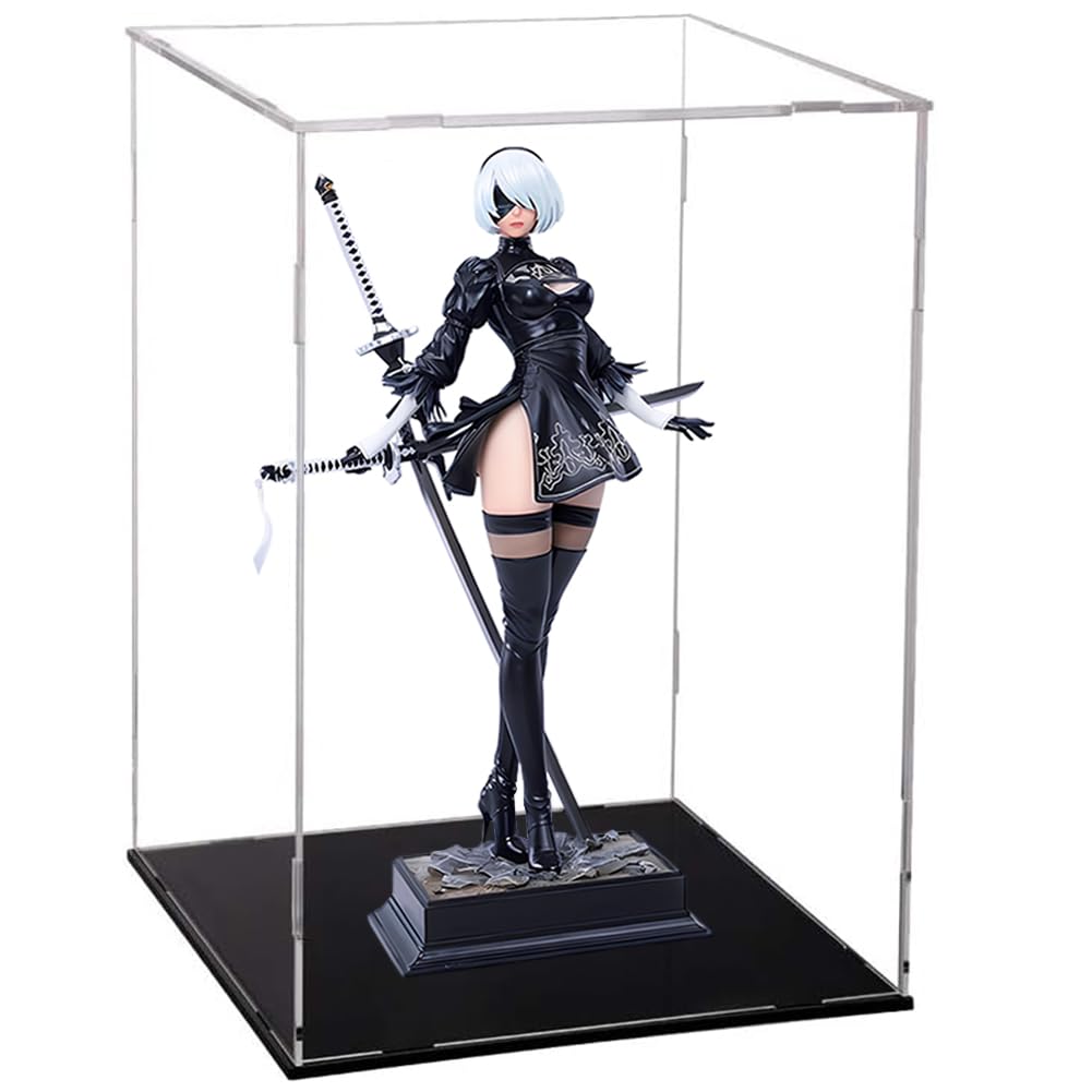 MABAIUDE 2B フィギュア 2B スタチュー アクリルディスプレイケース付き - 28cm 2ビョルハ フィギュア モデルヘッドとアクセサリー交換可能、1/6スケール デスクトップデコレーション コレクターフィギュア ファンへのギフト。