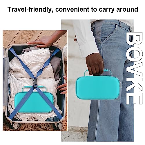 Bovke Hard Calculator Case For Texas Instruments Ti-84 Plus Ce Color Graphing Calculator/Ti-84 Plus/Ti-83 Plus Ce, Extra Zipped Pocket For Usb Cables, Charger, Manual And More, Turquoise #TOP5