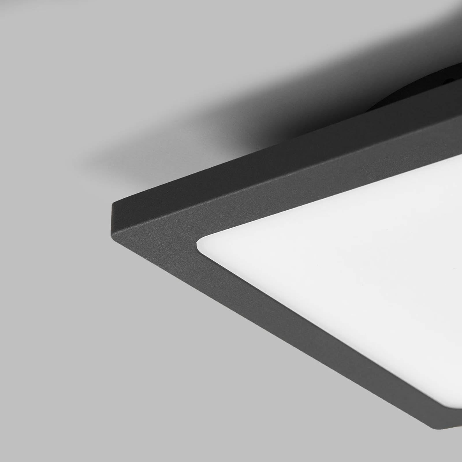 Lucande Mabella LED Deckenleuchte mit Bewegungsmelder Schwarz Aluminium Außenleuchte