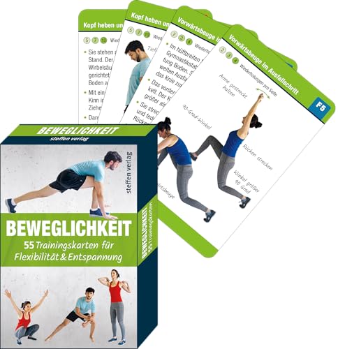 Preisvergleich Produktbild Beweglichkeit: 55 Trainingskarten für Flexibilität & Muskelentspannung (Trainingsreihe von Ronald Thomschke): 55 Trainingskarten für Flexibilität & Entspannung