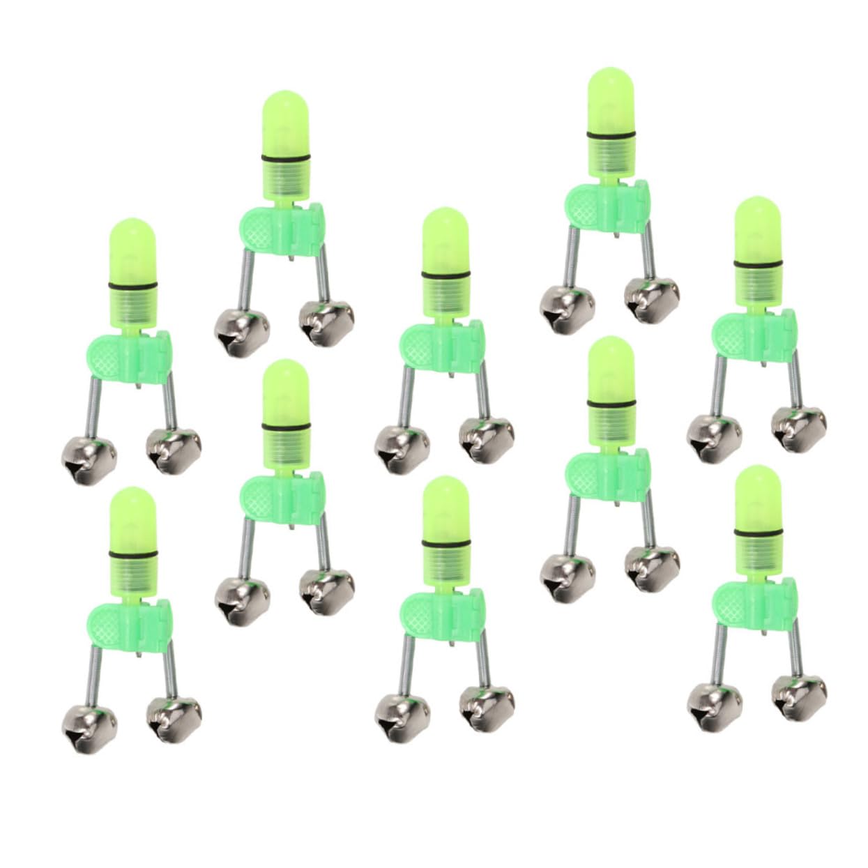 BRIGHTFUFU Fishing Bell Lamp Sound Alert Pcs Night Fishing Indicators for Bait Alarm Rod Bell