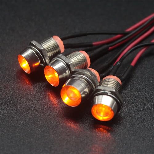 4Led RC Truck Car Led Light Kit,WONFAST LED RC Car Headlights Taillight Set Accessories for 1/10 1/12 1/8 RC Car Truck Tank Crawler for Redcat Axial HSP Tamiya SCX10(Yellow)